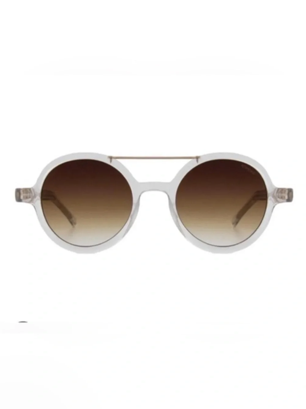 KOMONO sunglasses NEW Vivien Clear round gold UV400 NWT